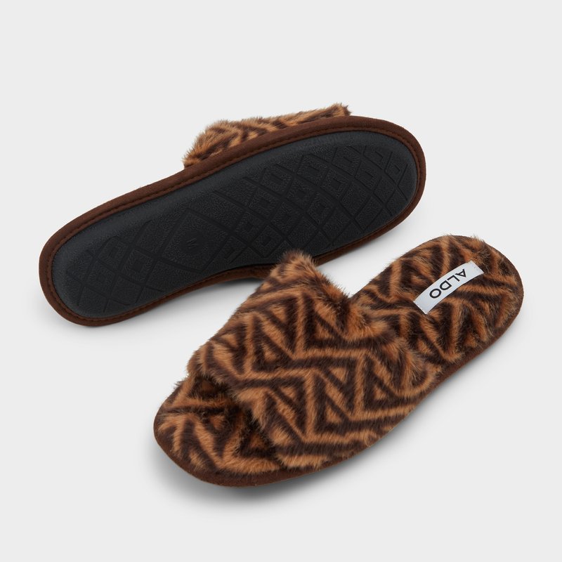 Aldo ženske papuče QOHAS TEX FAUX FUR - smeđa 1