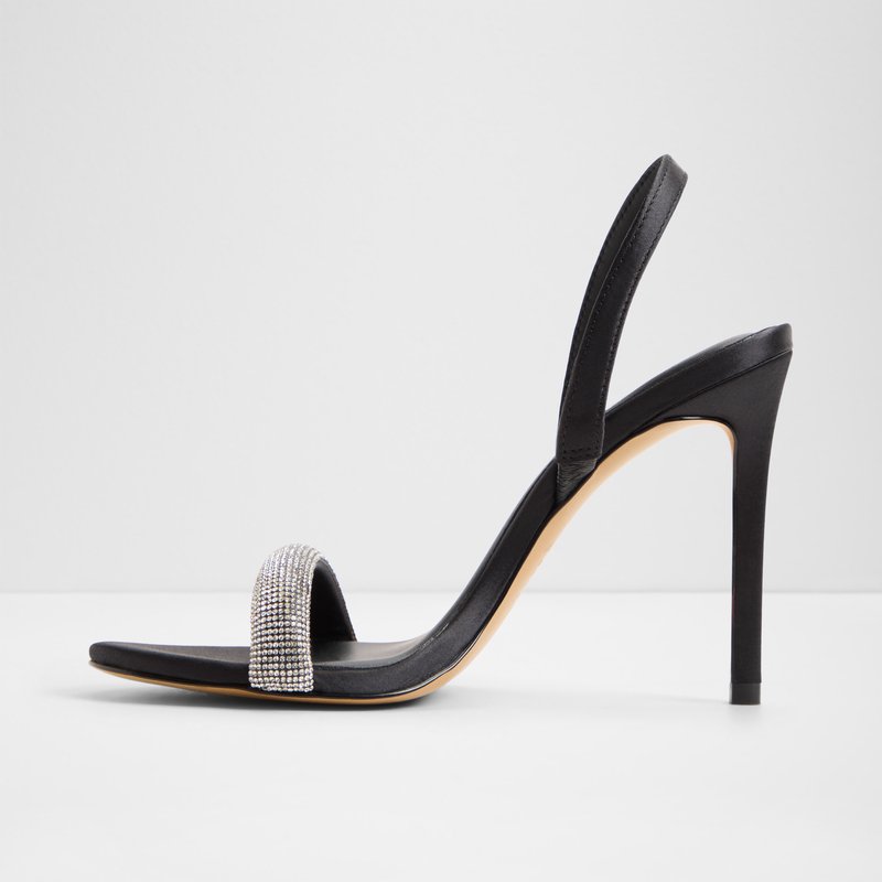 Aldo sandale na visoku petu QUINNLY TEX SATIN - crna 6