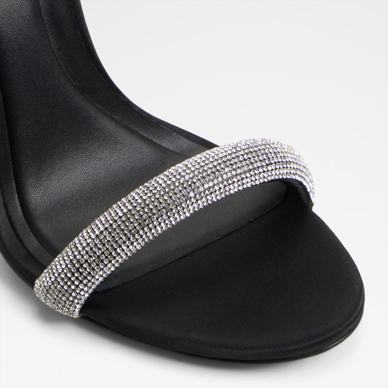 Aldo sandale na visoku petu QUINNLY TEX SATIN - crna 4