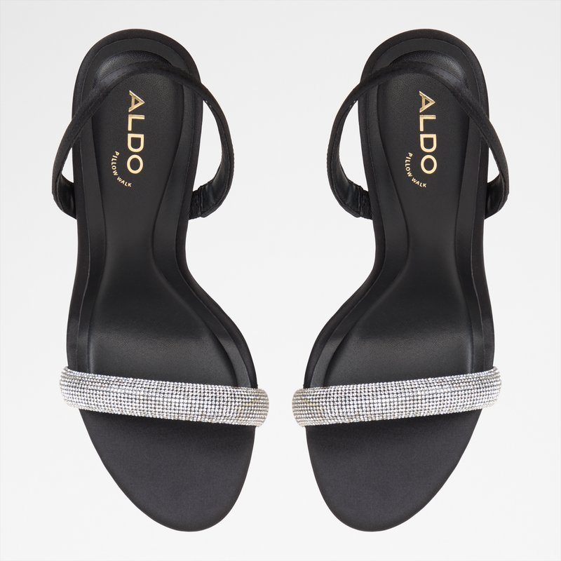 Aldo sandale na visoku petu QUINNLY TEX SATIN - crna 5