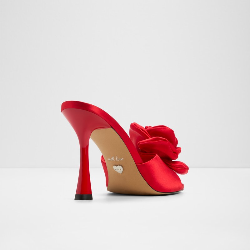 Aldo sandale na visoku petu REDROSE TEX SATIN - crvena 2