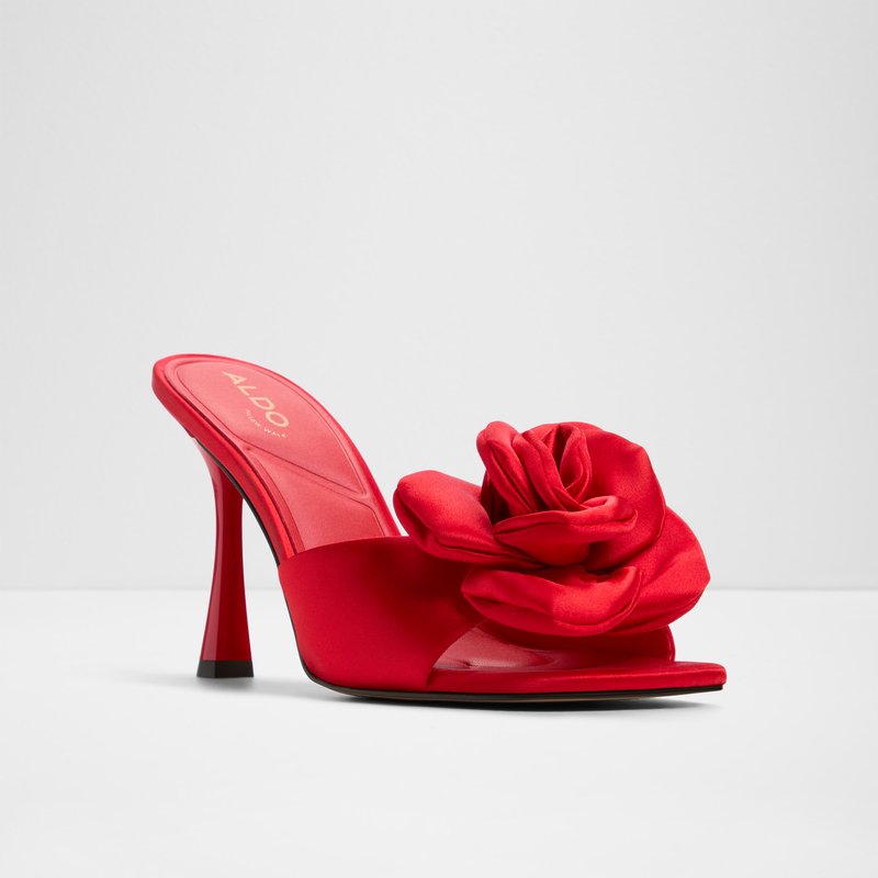 Aldo sandale na visoku petu REDROSE TEX SATIN - crvena 3