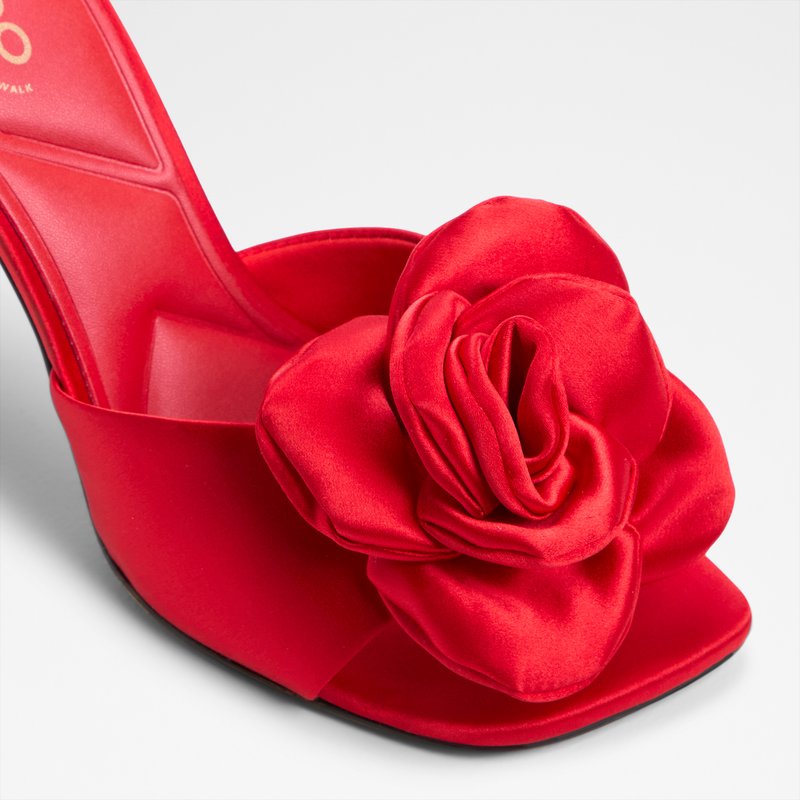 Aldo sandale na visoku petu REDROSE TEX SATIN - crvena 4