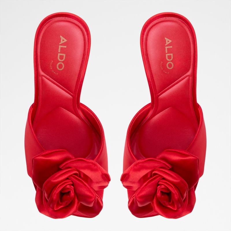 Aldo sandale na visoku petu REDROSE TEX SATIN - crvena 5