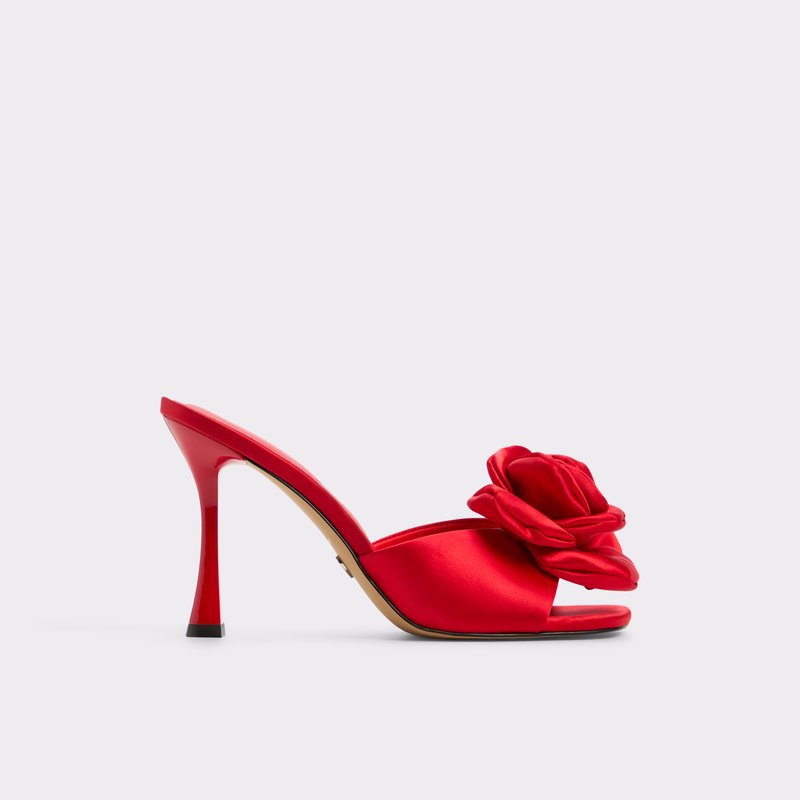 Aldo sandale na visoku petu REDROSE TEX SATIN - crvena 1