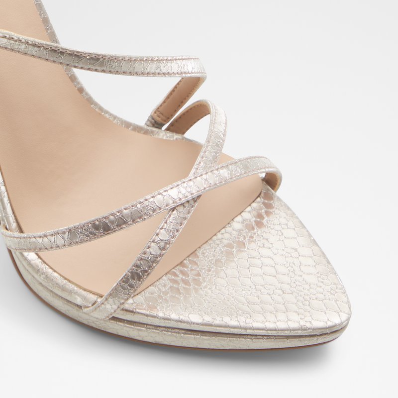 Aldo sandale na visoku petu RESURGE SYN METALLIC - ružičasta 4