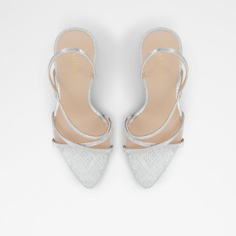 Aldo sandale na visoku petu RESURGE SYN METALLIC - srebrna 6