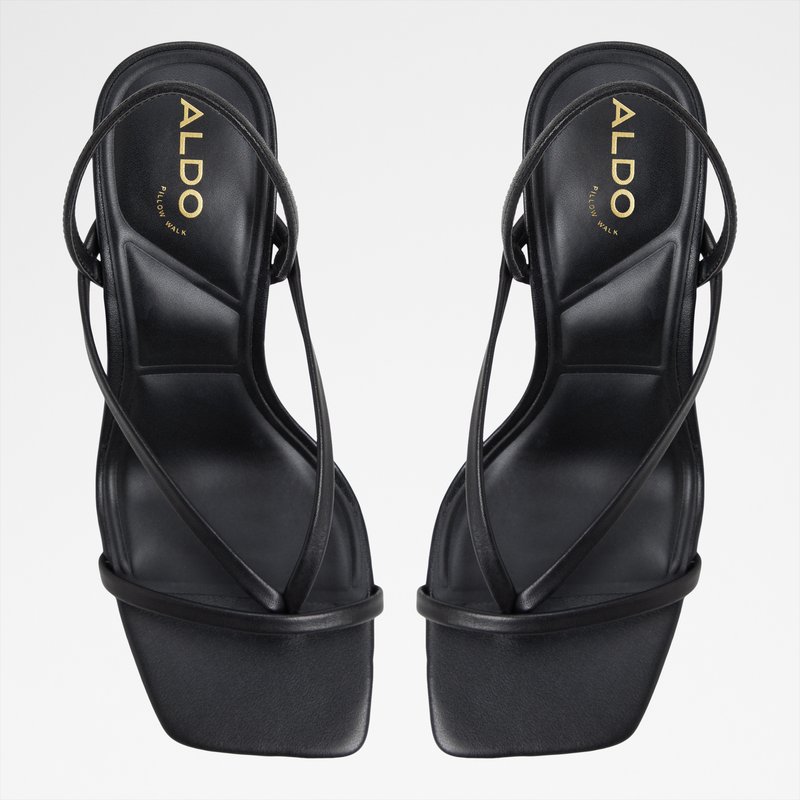 Aldo sandale na srenje visoku petu RIVA LEA SMOOTH - crna 5