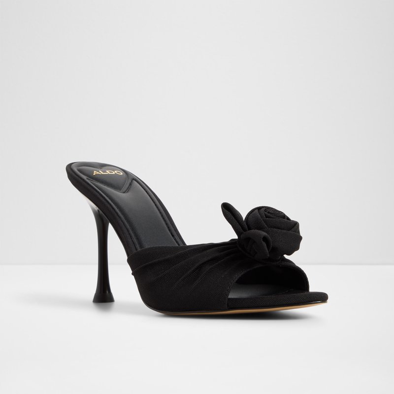 Aldo natikače na petu ROSALINA TEX GROSGRAIN - crna 3