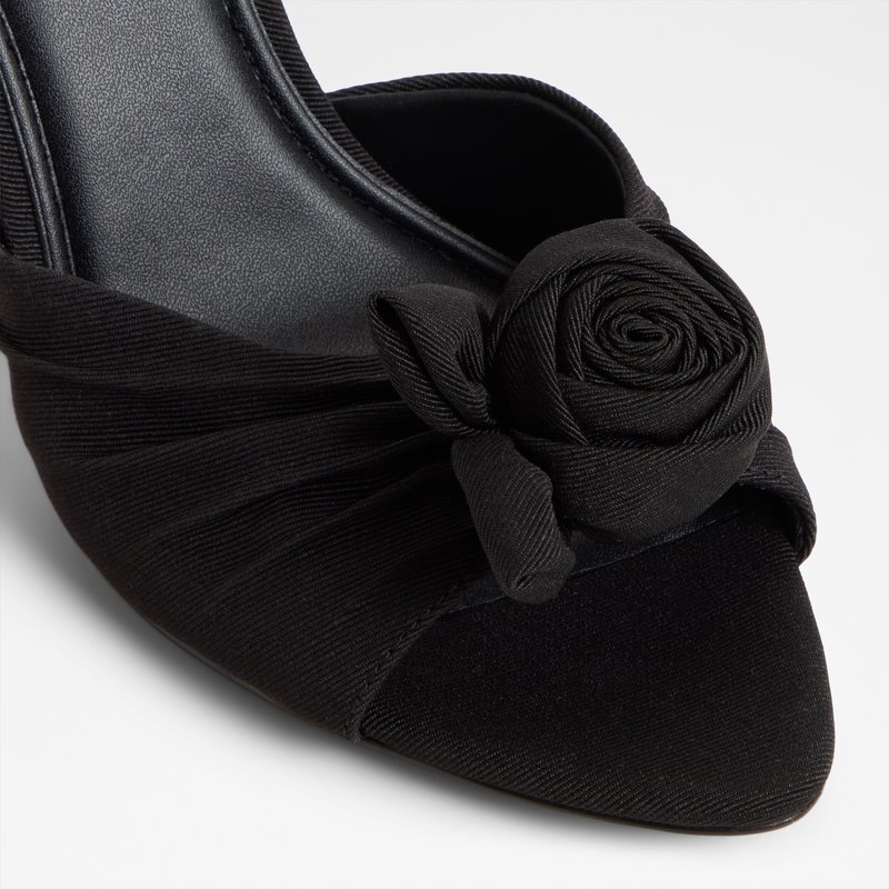 Aldo natikače na petu ROSALINA TEX GROSGRAIN - crna 4