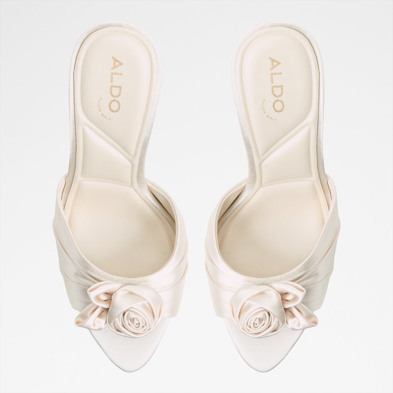 Aldo natikače na srednje visoku petu ROSALINA TEX SATIN - bijela 5