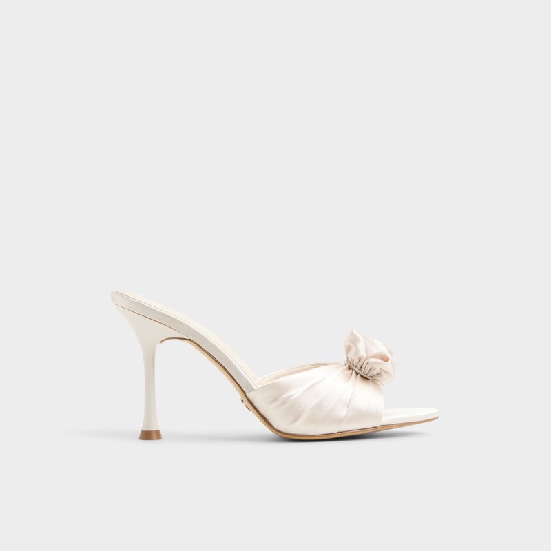 Aldo natikače na srednje visoku petu ROSALINA TEX SATIN - bijela 1