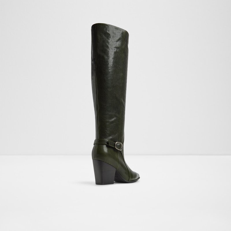 Aldo čizme do koljena SADDLE LEA SHINY - zelena 2
