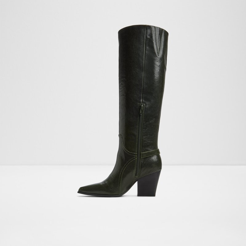 Aldo čizme do koljena SADDLE LEA SHINY - zelena 5