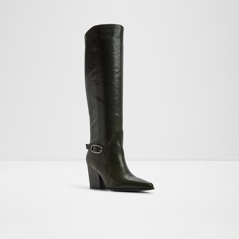 Aldo čizme do koljena SADDLE LEA SHINY - zelena 3