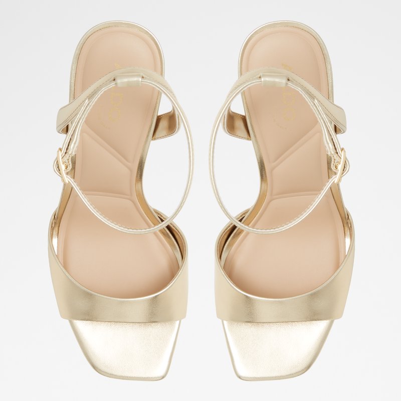 Aldo sandale na visoku petu SAKE SYN METALLIC - zlatna 5