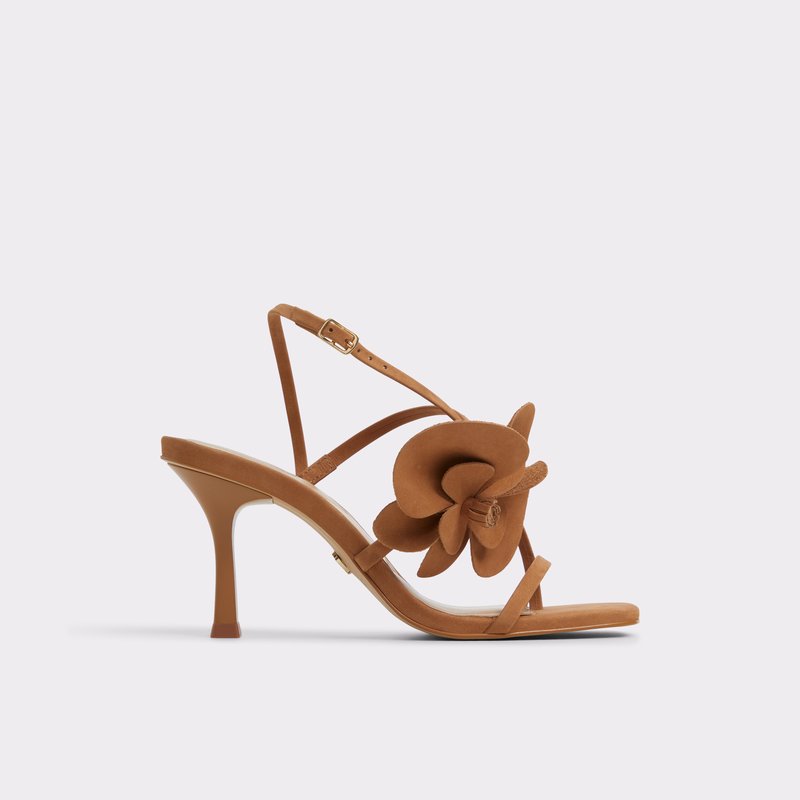 Aldo sandale na srednje visoku petu SANDFLOWER LEA NUBUCK - smeđa 1