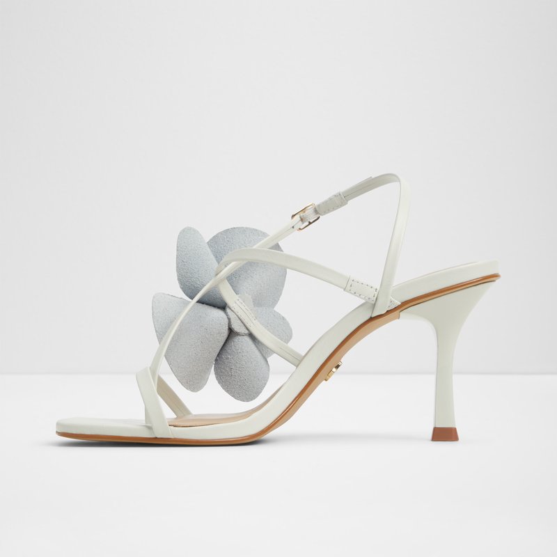 Aldo sandale na srednje visoku petu SANDFLOWER LEA SMOOTH - bijela 6