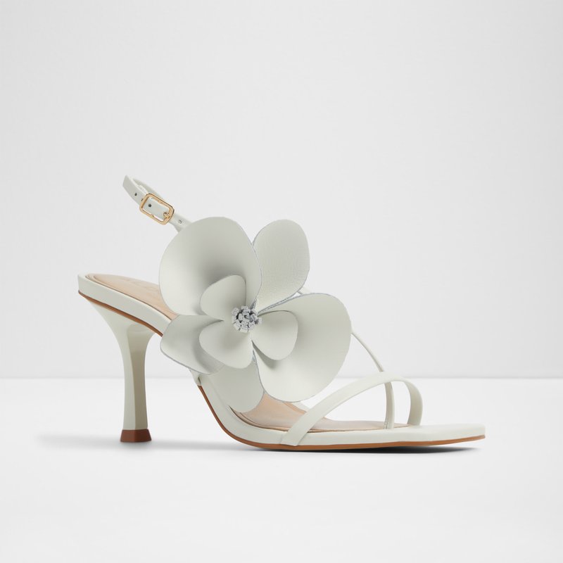 Aldo sandale na srednje visoku petu SANDFLOWER LEA SMOOTH - bijela 3