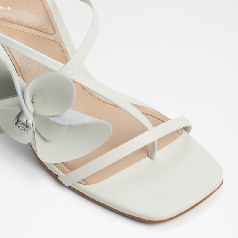 Aldo sandale na srednje visoku petu SANDFLOWER LEA SMOOTH - bijela 4
