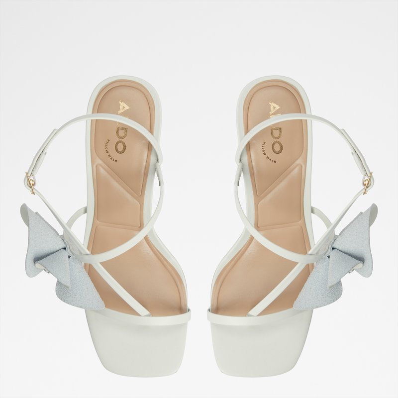 Aldo sandale na srednje visoku petu SANDFLOWER LEA SMOOTH - bijela 5