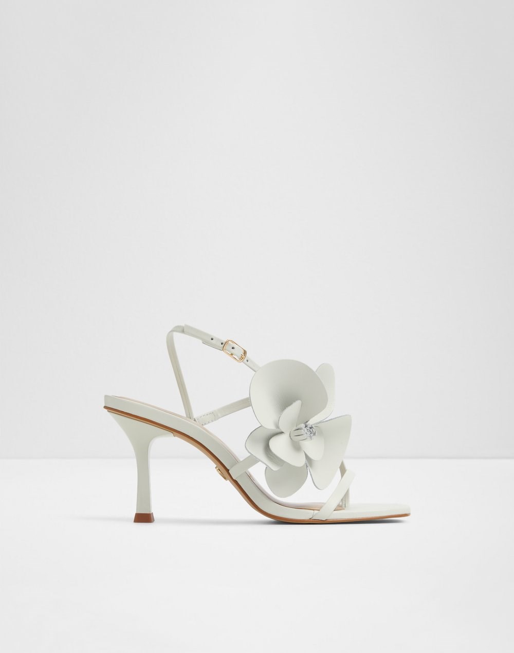 Aldo sandale na srednje visoku petu SANDFLOWER LEA SMOOTH - bijela