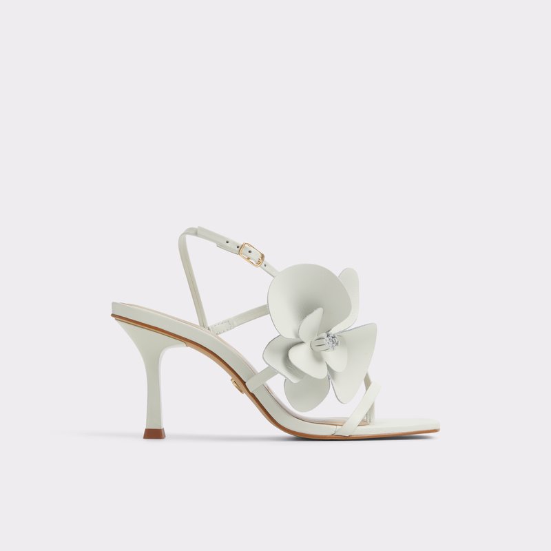 Aldo sandale na srednje visoku petu SANDFLOWER LEA SMOOTH - bež 1