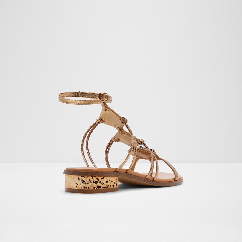Aldo ravne sandale SANDJEWEL SYN METALLIC - zlatna 5