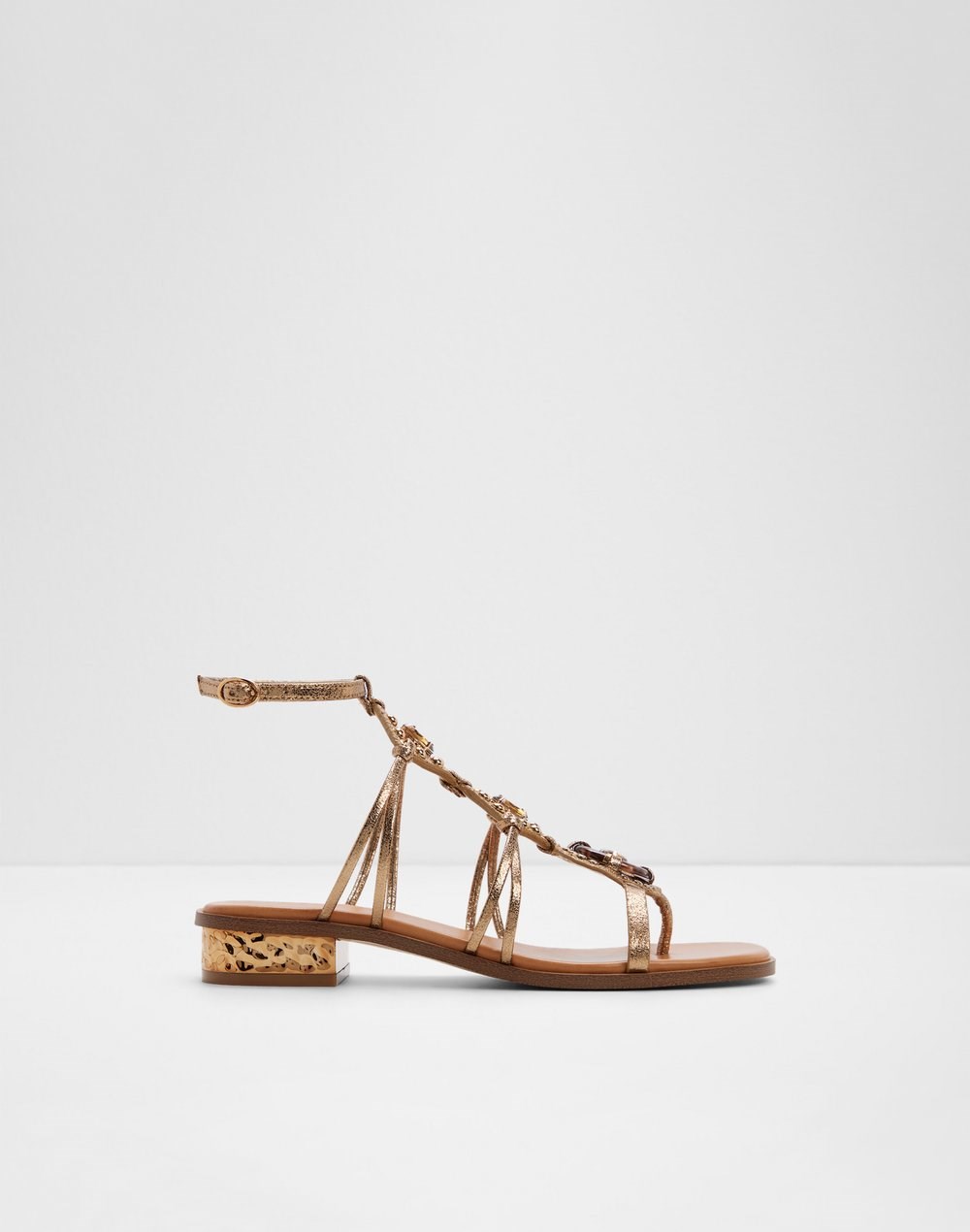 Aldo ravne sandale SANDJEWEL SYN METALLIC - zlatna