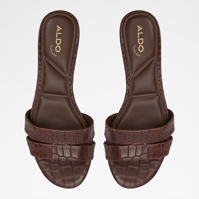 Aldo natikače na petu SCARLETTA LEA EMB CROCO - smeđa 5