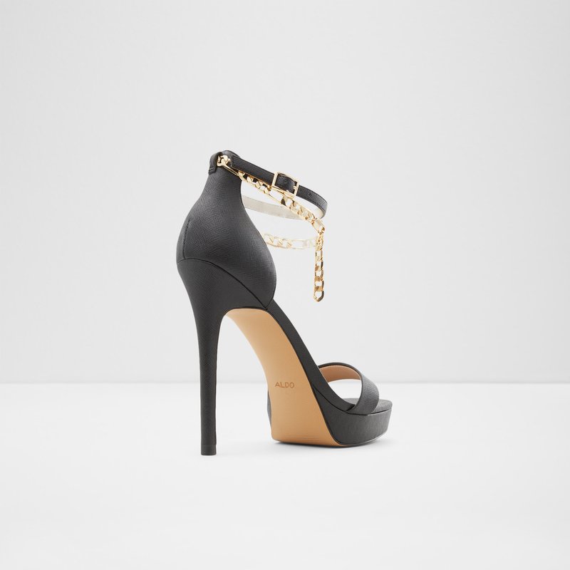 Aldo sandale na visoku petu SCARLETTCHAIN SYN SMOOTH - crna 5