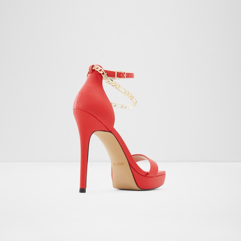Aldo sandale na visoku petu SCARLETTCHAIN SYN SMOOTH - crvena 5