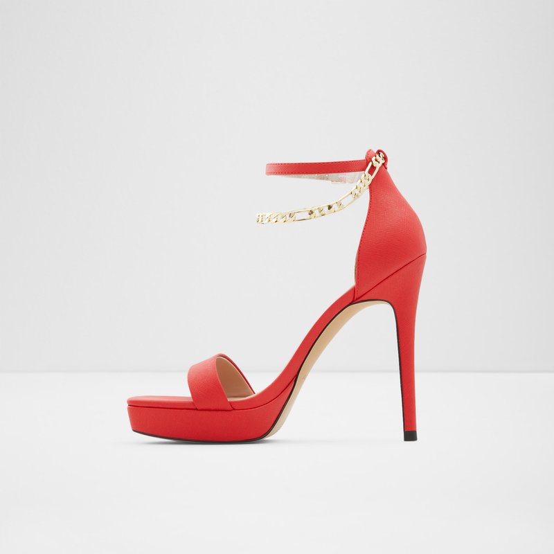 Aldo sandale na visoku petu SCARLETTCHAIN SYN SMOOTH - crvena 2