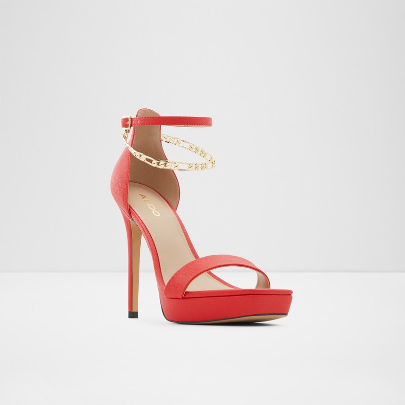 Aldo sandale na visoku petu SCARLETTCHAIN SYN SMOOTH - crvena 3