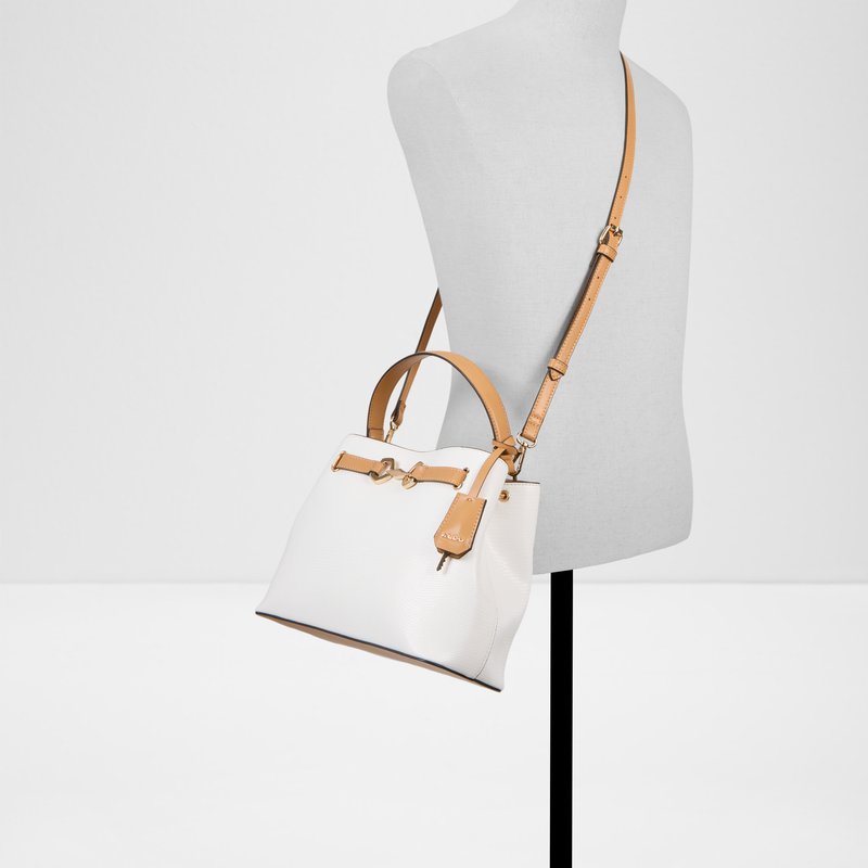 Aldo satchel torbica za nošenje u ruci ili na ramenu SELENIA SYN MIX MAT - bijela 3