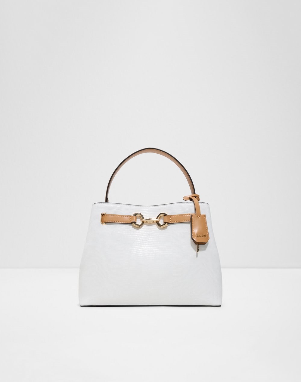 Aldo satchel torbica za nošenje u ruci ili na ramenu SELENIA SYN MIX MAT - bijela