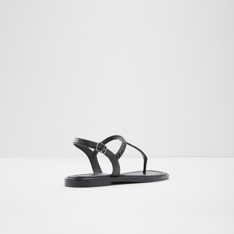 Aldo ravne sandale SHEINA SYN METALLIC - crna 2