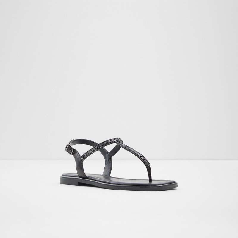 Aldo ravne sandale SHEINA SYN METALLIC - crna 3