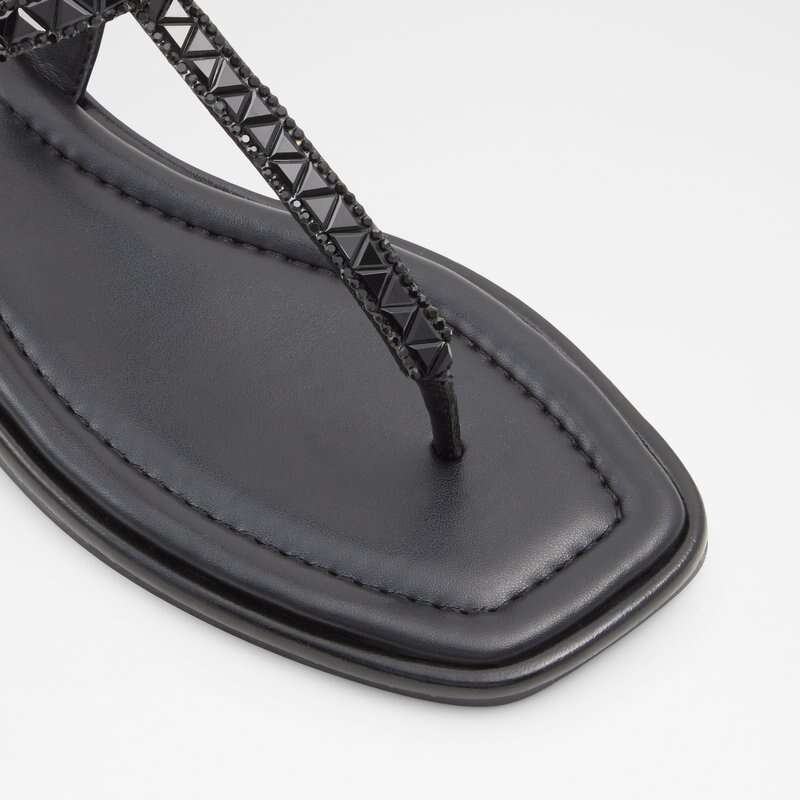 Aldo ravne sandale SHEINA SYN METALLIC - crna 4
