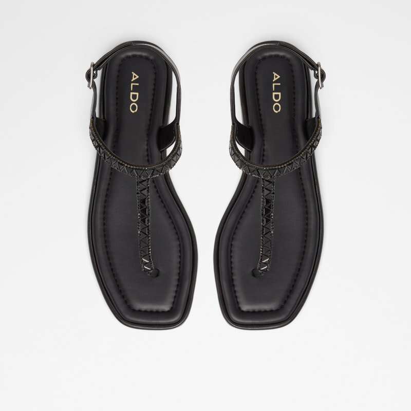 Aldo ravne sandale SHEINA SYN METALLIC - crna 5