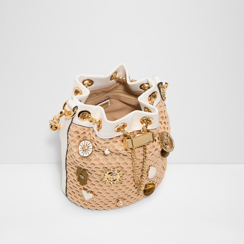 Aldo bucket torbica za nošenje u ruci ili na ramenu SHELLINA TEX MIX MAT - smeđa 2