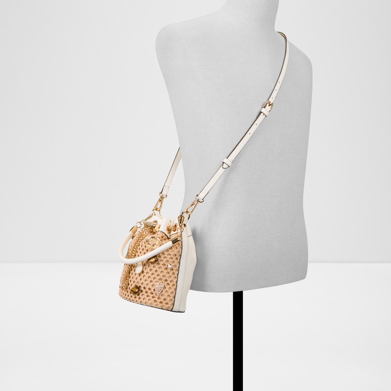 Aldo bucket torbica za nošenje u ruci ili na ramenu SHELLINA TEX MIX MAT - smeđa 3