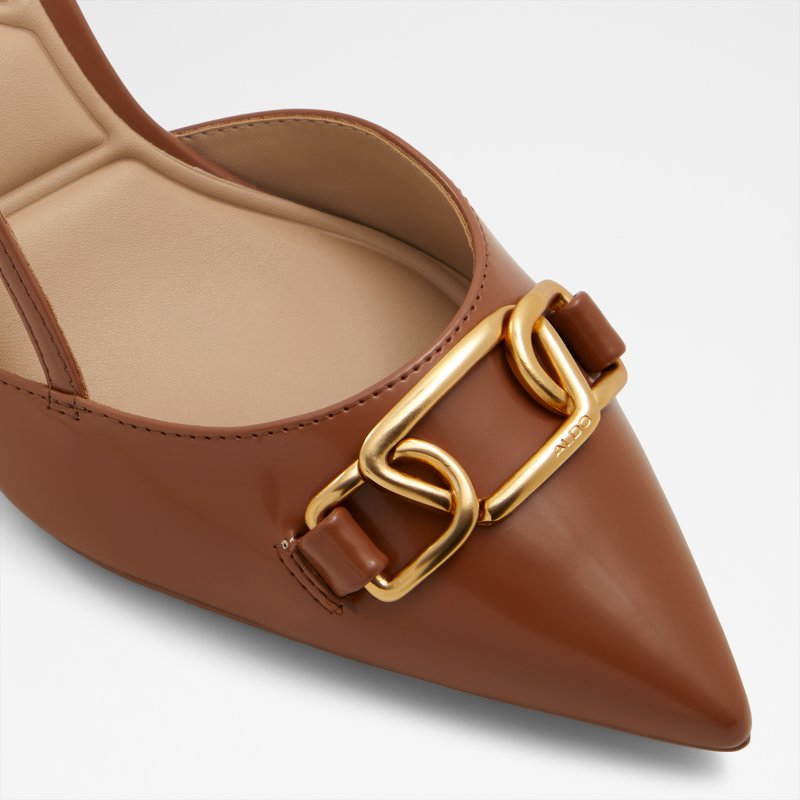 Aldo cipele na srednje visoku petu SHIRLY SYN SHINY - smeđa 5