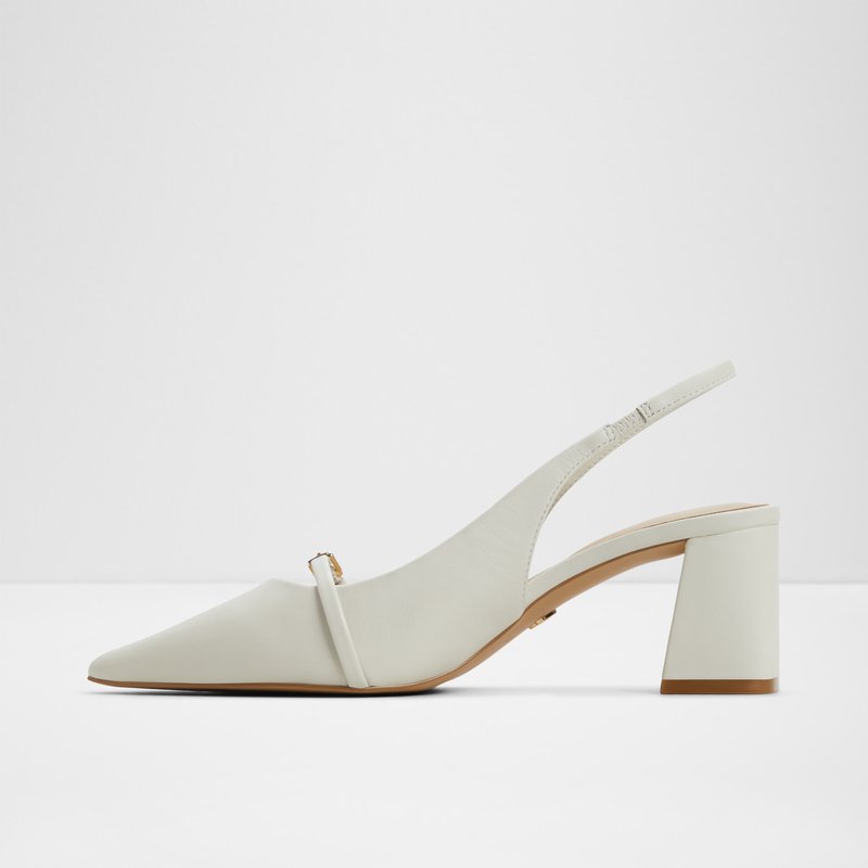 Aldo cipele na srednje visoku blok petu SKEPPER LEA SMOOTH - bijela 2