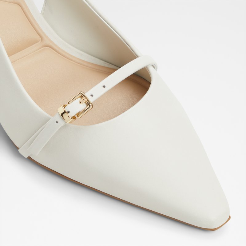 Aldo cipele na srednje visoku blok petu SKEPPER LEA SMOOTH - bijela 4