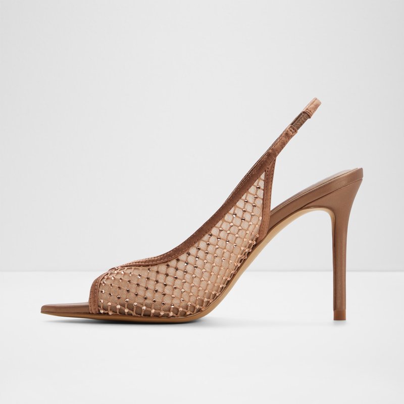 Aldo sandale na visoku petu SKOLAS TEX MESH - smeđa 6