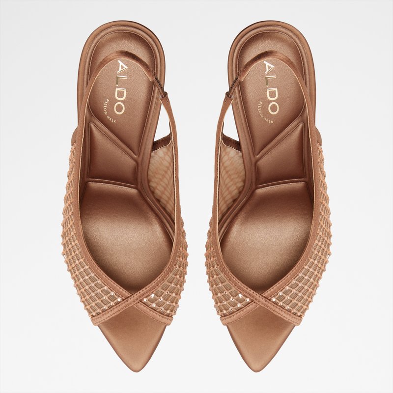Aldo sandale na visoku petu SKOLAS TEX MESH - smeđa 5