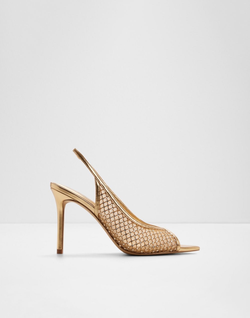 Aldo sandale na visoku petu SKOLAS TEX MESH - zlatna