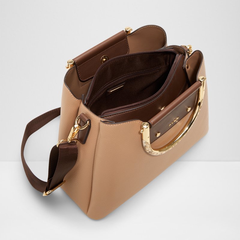 Aldo satchel torbica za nošenje u ruci ili na ramenu SLOANA SYN MIX MAT - smeđa 2