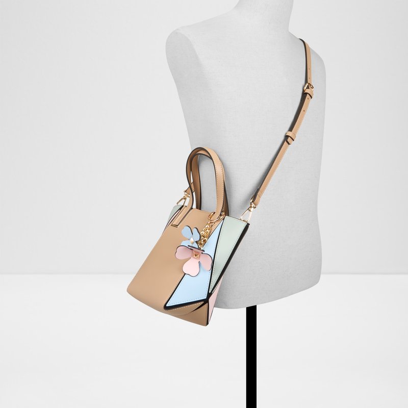 Aldo satchel torbica za nošenje na ramenu ili u ruci SMALLPRISMATOTE SYN MIX MAT - bež 3